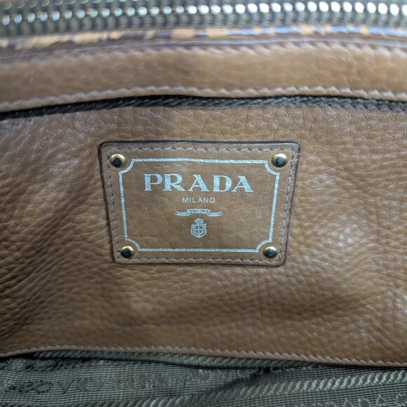 Authentic PRADA Vitello Dino Top Handle Tote Bag Made in Italy - Picture 6 of 16
